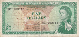 BILLETE DE EAST CARIBBEAN DE 5 DOLLARS DEL AÑO 1965  (BANKNOTE) - East Carribeans