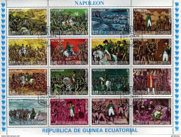 Bloc Feuillet (16 Timbres Oblitérés) - Napoléon - Guinée Equatoriale