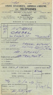 Facture  Pour Ordre D'insérer Publicité Dans Annuaire Départemental Des TELEPHONES - Marseille 1957 - Autocars CARBEL - Autres & Non Classés