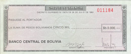 Bolivia 5.000 Pesos Bolivianos, P-172b (28.7.1982) - UNC - Bolivie