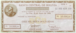 Bolivia 10.000 Pesos Bolivianos, P-183 (D.1984) - Very Fine - RARE - Bolivien