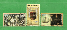 (00) SENEGAL °- 1991 - Grands Navigateurs . Yvert. 912-913-914. Oblitérer - Senegal (1960-...)