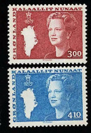 1988 Queen Margrethe II Michel GL 179 - 180 Stamp Number GL 129 - 130 Yvert Et Tellier GL 167 - 168 Xx MNH - Nuovi