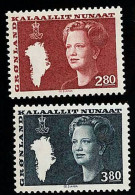 1980 Queen Margrethe II Michel GL 155 - 156 Stamp Number GL 128 - 129 Yvert Et Tellier GL 143 - 144 Xx MNH - Nuovi