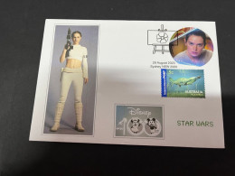 3-10-2023 (3 U 12) Australia - 2023 - Star War Sticker On Cover - Disney Centenary 29-8-2023 (from Stamp Pack) - Cartas & Documentos