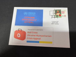 3-10-2023 (3 U 12) UNHCR & Red Cross Ukraine Appeal (with Australia Red Cross Stamp) - Red Cross