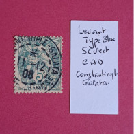 N°13 5 C. Vert Type Blanc - Cachet à Date Constantinople Galata 11-12-1908 - Gebraucht