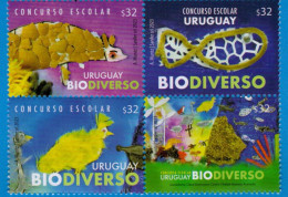 Uruguay 2023 ** Series Uruguay Biodiverso School Design Contest. Children's Drawing. Fauna & Flora - Uruguay
