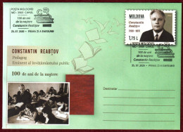 Moldova 2020 FDC "100th Anniv Of K.Reabtsov. Teacher,Eminent Of Public Invention" Prepaid Envelope (PPE) Quality:100% - Moldova
