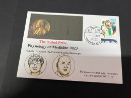 3-10-2023 (3 U 12) Nobel Medecine Prize Awarded In 2023 - 1 Cover - Australian COVID-19 Stamp (postmarked 2-10-2022) - Andere & Zonder Classificatie