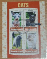 SOLOMON ISLANDS 2016, Cats, Animals, Souvenir Sheet, Used - Chats Domestiques