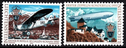 LIECHTENSTEIN 1979 EUROPA: Postal History. Aviation Plane Zeppelin. Complete Set, MNH - 1979