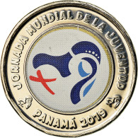 Monnaie, Panama, Journées Mondiales De La Jeunesse, Balboa, 2019, Colorised - Panama