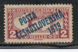 CZECH REPUBLIC REPUBBLICA CECA CZECHOSLOVAKIA CESKA CECOSLOVACCHIA 1919 STAMPS OF 1917 OVERPRINTED 2h MH - Ongebruikt