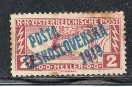 CZECH REPUBLIC REPUBBLICA CECA CZECHOSLOVAKIA CESKA CECOSLOVACCHIA 1919 STAMPS OF 1917 OVERPRINTED 2h MH - Unused Stamps