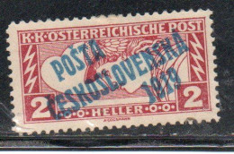 CZECH REPUBLIC REPUBBLICA CECA CZECHOSLOVAKIA CESKA CECOSLOVACCHIA 1919 STAMPS OF 1917 OVERPRINTED 2h MH - Ongebruikt