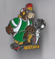 PIN'S    THEME  ANIMAUX  OURS CHARLIE  FOOTBALLEUR - Tiere