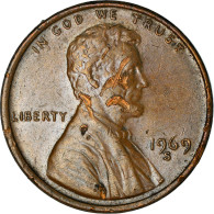 Monnaie, États-Unis, Lincoln Cent, Cent, 1969, U.S. Mint, San Francisco, TTB - 1959-…: Lincoln, Memorial Reverse