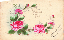 FÊTES ET VOEUX - Bonne Fête - Couronne De Fleurs - Carte Postale Ancienne - Andere & Zonder Classificatie