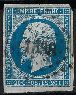 FRANCE Belles Oblitérations PC Ca.1849-61: Obl. PC 1338 (FRESNAY-SUR-SARTHE, Sarthe, 4) Sur Y&T 14A - 1853-1860 Napoléon III