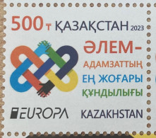 2023 Kazakhstan Euopa CEPT Peace Highest Value Humanity 1V - Kazakhstan
