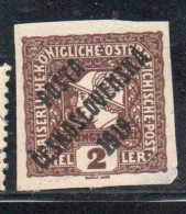 CZECH REPUBLIC REPUBBLICA CECA CZECHOSLOVAKIA CESKA CECOSLOVACCHIA 1919 AUSTRIA NEWSPAPER OVERPRINTED 2h MH - Unused Stamps