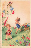 ILLUSTRATEURS - Des Enfant Jouant Dans Le Jardin - Colorisé - Carte Postale Ancienne - Sonstige & Ohne Zuordnung