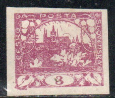 CZECH REPUBLIC REPUBBLICA CECA CZECHOSLOVAKIA CESKA CECOSLOVACCHIA 1918 1919 HRADCANY AT PRAGUE 3h MH - Unused Stamps