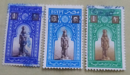 UAR 1956 & EGYPT REPUBLIC 1958, Rare 2 Sets Of Financial Revenue Stamps, 1 & 3 Pounds, VF - Oblitérés