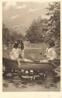 PHOTOGRAPHIE - Deux Enfant Dans Une Barque - Carte Postale Ancienne - Photographie