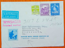 DENMARK 1959,PRINTED MATTER WRAPPER, USED TO USA, ADVERTISING DANISH MAIL ORDER, 3 STAMP, KING FREDRICK, FORT COPENHAGEN - Covers & Documents