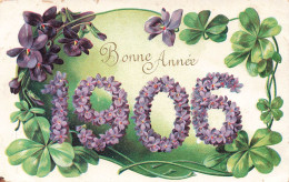 FETES ET VOEUX - Nouvel An - 1906 En Fleur - Colorisé - Carte Postale Ancienne - Nieuwjaar