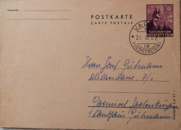 Postkarte Liechtenstein Gelaufen Am 26.III.62 Frankatur 10 Gemse - Gebraucht