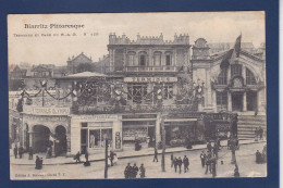 CPA [64] Pyrénées-Atlantiques Biarritz Gare Station Chemin De Fer Commerces Non Circulé - Biarritz