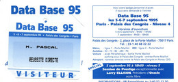 CARTE ENTREE SALON - DATA BASE 95 Card Karte (K 03) - Cartes De Salon Et Démonstration