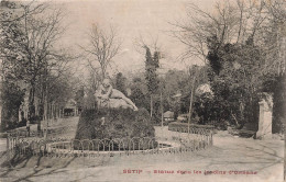 ALGERIE - Sétif -  Statue Dans Les Jardins D'Orléans - Carte Postale Ancienne - Sétif