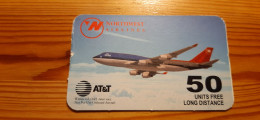 Prepaid Phonecard USA, AT&T - Airplane, Northwest Airlines - AT&T