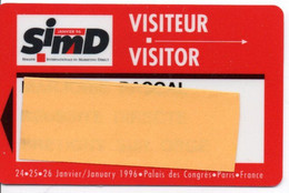 Carte Salon Magnétique SIMD Micro Marketing Direct 1996 Card Karte TBE (salon 11) - Badge Di Eventi E Manifestazioni