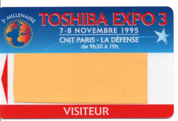 Carte Salon Magnétique TOSHIBA EXPO 3 -1995  Card Karte TBE (salon 17) - Tarjetas De Salones Y Demostraciones