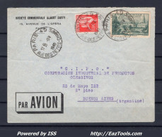 FRANCE LETTRE PAR AVION POUR BUENOS AIRES ARGENTINE N° 283 + 394 DU 08/05/1940 - Storia Postale
