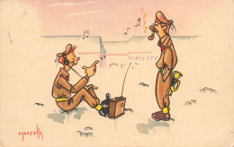 ILLUSTRATEURS - Des Militaires écoutant La Radio - Colorisé - Carte Postale Ancienne - Other & Unclassified