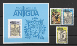 Antigua 1979 Gemälde/A. Dürer/Ostern Mi.Nr. 534/36 Kpl. Satz + Block 41 ** - Antigua Y Barbuda (1981-...)