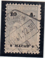 Macau, Macao, Ceres, 10 A. Azul D12 X 11 1/2, 1913/15, Mundifil Nº 217 Used - Usados