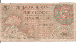 INDES NEERLANDAISES 5 GULDEN 1946 VF P 88 - Niederländisch-Indien