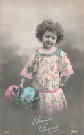 FETES ET VOEUX - Pâques - Un Enfant Tenant Un Panier D'œufs De Pâques - Colorisé - Carte Postale Ancienne - Pâques