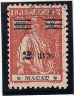 Macau, Macao, Ceres Com Sobretaxa, 2 A S/ 32 A. Tijolo, 1931/33, Mundifil Nº 261 Used - Used Stamps