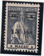 Macau, Macao, Ceres Com Sobretaxa, 15 A S/ 16 A. Ardósia, 1931/33, Mundifil Nº 266 MNH - **III-II - Used Stamps