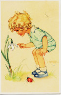 8317 -  HAUSEN  LUNGERS  :  PETITE FILLE à La FLEUR Et A La COCCINELLE    Circulée En 1943 - T. RARE - Hausen, Lungers