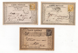 !!! LOT DE 3 CARTES PRECURSEUR CERES ET SAGE CACHETS DE CAVAILLON, CARPENTRAS ET VALREAS (VAUCLUSE) - Cartes Précurseurs