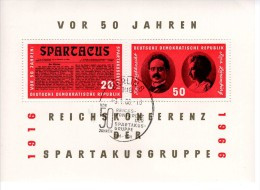 DDR Block 025 Reichskonferenz Der Spartakusgruppe Used Gestempelt (1) - 1950-1970